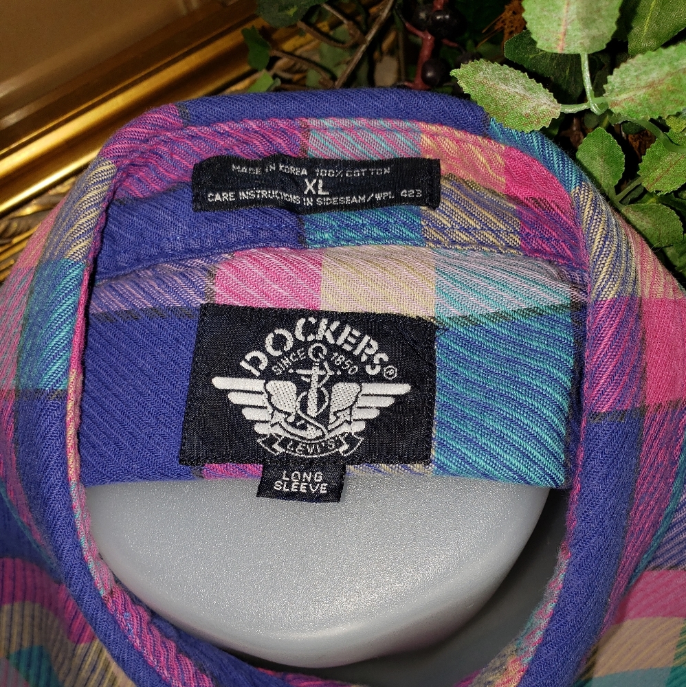 Men's Dockers plaid shirt XL - Picture 4 of 8